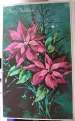 SANAT KARTPOSTALI-RENGARENK ÇİÇEK RESMİ,İÇ KISMINA YAZILMIŞ,KAPAKLI,RENKLİ, 12 X 20 CM EBADINDA