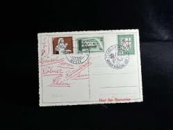 Almanya Köln Katedrali kartpostal 1956 - 1956 Karneval Sadece Koleksiyonular için damgalı