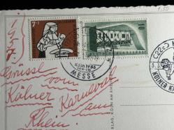 Almanya Köln Katedrali kartpostal 1956 - 1956 Karneval Sadece Koleksiyonular için damgalı