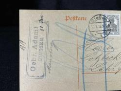 Antiye ALMANYA REİCH DÖNEMİNE AİT 1910 Yılında postadan geçmiş Posta Kartı Damgalı Kendinden Pullu 7 1/2  Pfennig  ve 2 1/2  Pullu Germania Deutsches Reich