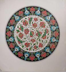 SANAT KARTPOSTALI-TÜRK SÜSLEME SANATINDAN BİR ÖRNEK,İÇ KISMINA YAZILMAMIŞ,RENKLİ, 15,5 X 17 CM EBADINDA
