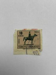 Mektup Zarfından Kesilmiş  / Postadan Geçmiş Pul Filateli - Osmaniye Damgalı - ATLI ATATÜRK 1969 BURSA , 10 KURUŞ - Türkiye Cumhuriyeti