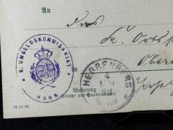 1898 Almanya Würrtemberg Krallığı Postakartı Antiye Resmi Pul 5 Pfennig Amtlicher Verkehr ve damgalı Königreich Württemberg