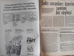 Kadınca Aylık Aktüalite Sinema Tiyatro Müzik ve Gençlik Mecmuası Dergisi - Ekim 1981 - Türkan Şoray - Orhan Gencebay - Sevim Emre - Tuna Huş - Çeşitli Mesleklerde Başarılı Kadınlar - Öykü: Bekir Yıldız - Test: Kendinize Gerçekten Güveniyor Musunuz? - Bulmaca - Ayın Burcu ve Fal - Nazlı Ilıcak'la Söyleşi - Niye Kitap Okumuyoruz: Anket ve Çetin Altan'la Söyleşi - Çağdaş Erkek, Geri Kafalı Erkek - Erkekler Eşlerini Neden Çalıştırmaz - Orta Öğretim Çıkmazı - Erdoğan Demirören'le Söyleşi - Tv Dizileri ve Toplum - Ne, Nerede, Nasıl Moda Patronlu Modeller - Şema Patron: Pantolon Etek - Sonbahar - Kış 81-82 - Moda Raporu - Seks Sorunları Üzerine İçten Bir Söyleşi - Ergenlik Döneminde Kızınızla Dost Olun - Oyun ve Çocuk - Dulluk Sorunu - Cinsel Tatminde Erkeğin Rolü - Aşkın Öyküsü - Bel Ağrıları - Gebelikte Cinsel İlişki - Doktorunuz ve Siz fotoğraf ve haberi - Tam Takım Dergi