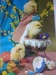 RENGARENK PASKALYA YUMURTALARI VE MİNİK SARI CİVCİVLER KARTPOSTALI,ARKASINA YAZILMAMIŞ,RENKLİ, 9 X 14 CM EBADINDA