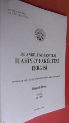 İstanbul Üniversitesi İlahiyat Fakültesi Dergisi / Review of the Faculty of Divinity of Istanbul University Sayı .7. yıl 2003
