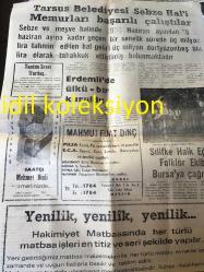 MERSİN HAKİMİYET GAZETESİ YEREL TAŞRA BASINI---18 Haziran 1975 --Seka Akdeniz Kağıt ve Kereste  İşletmelerinin  Taşucu n da ki  kamulaştırma işlemlerinin  yakında  bitirileceği açıklandı --Amerikan ilişkileri  ve Demirel ---Bölgemize 40 bin pamuk işçisinin akın etmeye başlandığı  anlaşılıyor --Belediye başkanı dün muhtarlarla görüştü --Majeste 1. Halil Tunç :Hüsrev Eldem --Nihat Erim Türk Hukuk Kurumundan İhraç Edildi --Tarsus Belediyesi Sebze Hal 'i Memurları Başarılı Çalıştılar--Silifke Halk Eğitimi Folklor  Ekibi Bursa ya Çağrıldı --