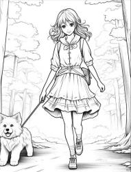 Anime Sevimli Kız Boyama Kitabı (50 SÜPER Boyama)