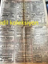 ADANA TÜRK SÖZÜ GAZETESİ YEREL TAŞRA BASINI --12 Aralık  1948 --Birleşmiş Milletler Genel Kurulu Mesaisini Bitirdi --Seyhan Milletvekili Sinan Tekelioğlu 'na :Nevzat Güven --Mısır kuvvetleri Filistin de büyük bir taarruza geçti --Rusya Doğulu Peyklerin Arazisini İlhak Edecek --Atlantik Paktı Görüşmeleri  Başladı :Kuzey Savunma Paktının Mart Ayında Kongreye Sunulması  Beklenmektedir --Çin de komünist ordular yeni  terakkiler sağladı --Osmanlı Devrinde Çukurova :Şevki Berker --Beşiktaş 6-2 Avustria 'ya mağlup oldu --Halkevi Sinemasında Cinnet ,En Güzel Hayalim Filmleri --