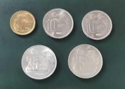 2000 CUMHURİYET MADENİ PARALARI  5.000 ,10.000 X2 ,25.000 X2 ,50.000 X2 ,100.000 LİRA ÇİLLL
