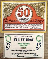 ALMANYA 50 VE 25 PFENNİNG NOTGELD 1921 LOTU ÇİLALTI ÇİL (219)