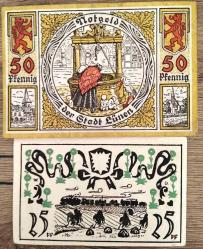 ALMANYA 50 VE 25 PFENNİNG NOTGELD 1921 LOTU ÇİLALTI ÇİL (219)