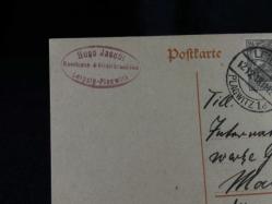 Antiye 1918 yılından Almanya Germania Pullu 2 1/2 Pfennig ve Germania 7 1/2 Pfennig kendinden Pullu Postakartı