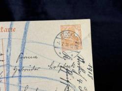 Antiye 1918 yılından Almanya Germania 7 1/2 Pfennig kendinden Pullu Postakartı