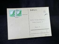 Almanya Nazi Reich Dönemi Posta Kartı AirMail Luftpost 5 Pfennig Gamma Haç Kartal Pullu Uçak postası Avusturya'ya postalanmış