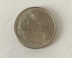 1986 CUMHURİYET MADENİ PARALARI 50 LİRA ÇİLLL ( SAKALLI ATA - SAKAL ÇAPAĞI )