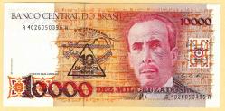 Efemera - BREZİLYA Brazil 10 Cruzados novos on 10000 Cruzados 1989 P-218a, Sign 26 UNC (15 652) ÇİL - kitantik - kitaLog