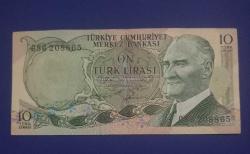 6 emisyon 2 tertip 10 Lira çil altı G 56 seri 1975-1981)