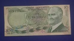 6 emisyon 2 tertip 10 Lira çil altı G 78 seri 1975-1981)