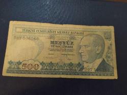 PR102----KAĞIT PARA 500 BEŞYÜZ TÜRK LİRASI