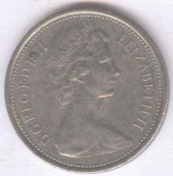 5 NEW PENCE 1971/ UNITED KINGDOM /BİRLEŞİK KIRALLIK/İNGİLTERE /ÇÇT (E-3)