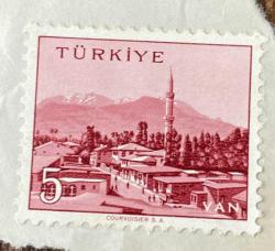 Mektup Zarfından Kesilmiş  / Postadan Geçmiş Pul Filateli - Damgalı - VAN, 5 PARA - Türkiye Cumhuriyeti