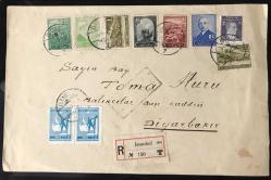 LOT.12 » POSTADAN GEÇMİŞ ZARF / 1943 ATATÜRK-İNÖNÜ SERİSİ PULLAR ÜZERİNDE