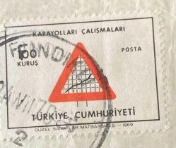 Mektup Zarfından Kesilmiş  / Postadan Geçmiş Pul Filateli - Fındıklı, 1970 Damgalı - KARAYOLLARI ÇALIŞMALARI, 100 KURUŞ - Türkiye Cumhuriyeti