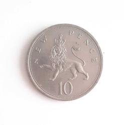 İngiltere 10 Pence 1975 Kraliçe Elizabeth Portreli