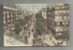 1903 FRANSA - PARİS / MONTMARTRE BULVARI VE ESKİ ATLI ARABALAR KARTPOSTALI...
