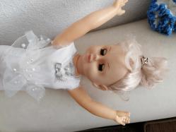 ESKİ DÖNEM OYUNCAK BEBEK BALERİN ELBİSELİ BÜYÜK BOY 50 CM PLASTİK, UYUR ÇOK GÜZEL