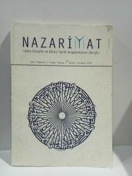 Nazariyat İslam Felsefe ve Bilim Tarihi Araştırmaları Dergisi Cilt : 1 Sayı : 1 EKİM 2014