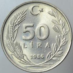 TÜRKİYE CUMHURİYETİ 50 LİRA 1986 HATALI BASIM. AĞLAYAN ATA VE ÇAPAK ERRÖRLÜ. ÇİL(-) KONDİSYON.