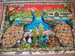 Antika - BASKI - ÇİFT TAVUS KUŞU TEMALI  DUVAR HALISI - 89X133 CM - kitantik - kitaLog