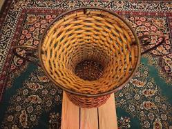 demir üstüne hasır örgü kuru çiçek saksısı  boy 54cm  -  agız açıklığı 20cm