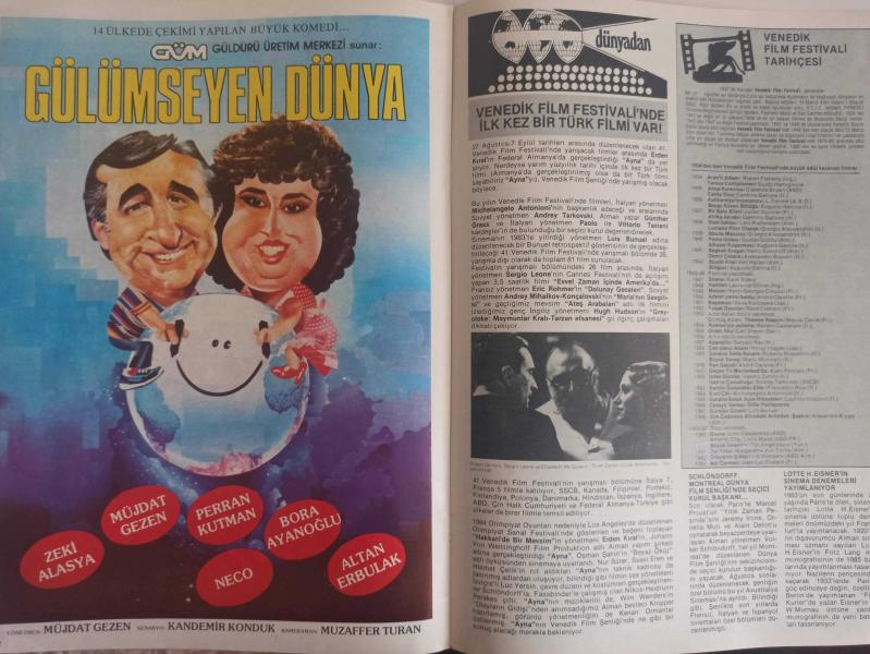 Film Market Aylık Filmcilik ve Sinemacılık Dergisi Eylül 1984  