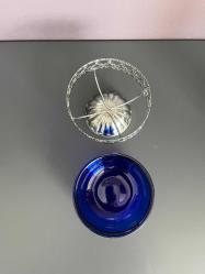 Çekoslovak metal hazneli kobalt cam sunumluk