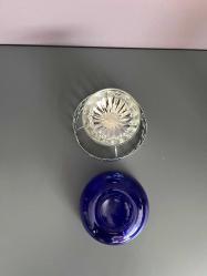 Çekoslovak metal hazneli kobalt cam sunumluk