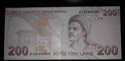 9.EMİSYON  200 TÜRK LİRASI  D194 605506  ÇİL  (  RADAR)  TCB 5747