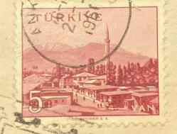 Mektup Zarfından Kesilmiş  / Postadan Geçmiş Pul Filateli - Damgalı - VAN, 5 PARA - Türkiye Cumhuriyeti