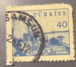 Mektup Zarfından Kesilmiş  / Postadan Geçmiş Pul Filateli - Samsun, 1963 Damgalı - RUMELİ HİSARI, 40 PARA - Türkiye Cumhuriyeti