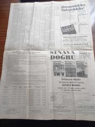 Cumhuriyet Gazetesi ÖSS Sonuçları Özel Gazetesi - 8 Mayıs 1985 - Sınava Doğru - Bizim Almanca - Dörtler Dersanesi - Kavram Dershanesi -  Bizim Almanca