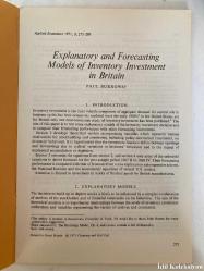 Explanatory and Forecasting Models Of Inventory Investment in Britain - Paul Burrows - Number 115 - Institute Of Social and Economic Research and Department of Economics University of York - İngilizce Kitap (Britanya'da Envanter Yatırımının Açıklayıcı ve Tahmin Modelleri)