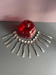 Almanya 1970ler gül desenli çay kaşığı