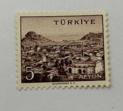 Mektup Zarfından Kesilmiş  / Postadan Geçmiş  Pul Filateli - AFYON , 5 PARA - Türkiye Cumhuriyeti