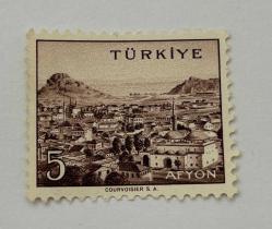 Mektup Zarfından Kesilmiş  / Postadan Geçmiş  Pul Filateli - AFYON , 5 PARA - Türkiye Cumhuriyeti