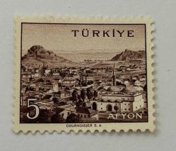 Mektup Zarfından Kesilmiş  / Postadan Geçmiş  Pul Filateli - AFYON , 5 PARA - Türkiye Cumhuriyeti