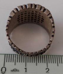 ESKİ DÖNEM MUHTEŞEM AYYILDIZ VE TUĞRALI İŞLEMELİ SARI AKSAMLARI ALTIN KAPLAMA ORİJİNAL MÜTHİŞ GÜMÜŞ YÜZÜK AA1Y1L1 ÇOK NADİR