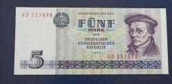 Efemera - Almanya DDR 5 Mark 1975 çil Thomas Müntzer - kitantik - kitaLog