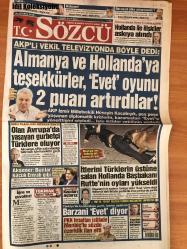 Sözcü Gazetesi, 14 Mart 2017, Bekir Coşkun, Yılmaz Özdil, Emin Çölaşan, Numan Kurtulmuş, Hüseyin Kocabıyık, Günter Krings, Wolfgang Schaeuble, Meral Akşener, Rahmi Turan, Ömer Çelik, Mark Rutte, Mesut Barzani, Saygı Öztürk, Soner Yalçın, Ümit Özdağ, Murat Muratoğlu, Gökhan Töre, Ali Aydın, Aboubakar, Ergin Ataman, Marcelo, Rıza Çalımbay, Mehmet Özdilek, İbrahim Üzülmez, Sergen Yalçın, Ahmet Nur Çebi, Şenol Güneş, Ali Şen, Aziz Yıldırım, Ali Koç, Simon Kjaer, Jeremain Lens, Salih Uçan, Ersun Yanal